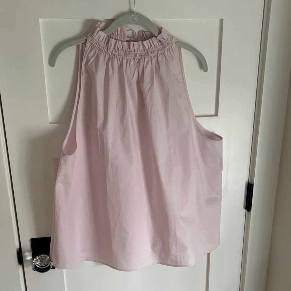 Banana Republic Pale Pink Sleeveless Smocked Neck Halter Blouse